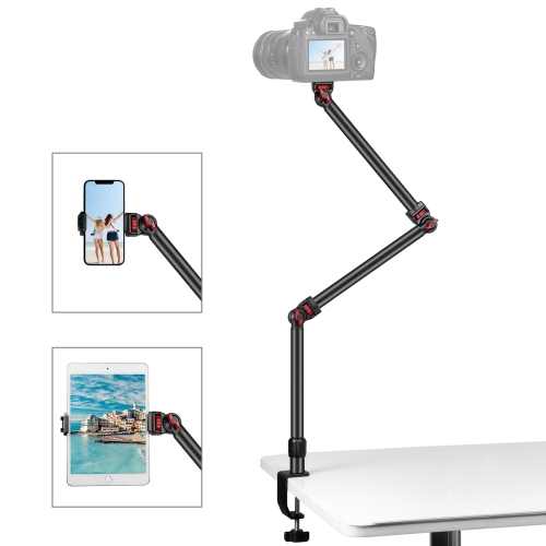 PULUZ Overhead Camera Mount C-Clamp Desk Stand Live Holder(Black)