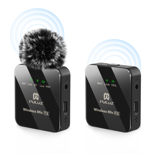 

PULUZ 1 TX + 1 RX Wireless Lavalier Microphone (Black)