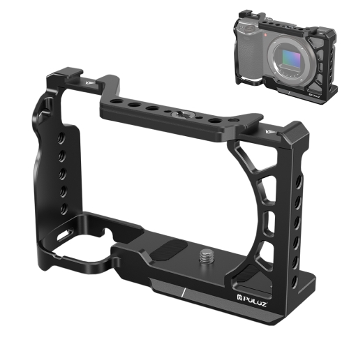 For Sony A6500 / A6400 / A6300 / A6000 PULUZ Metal Camera Cage Expansion Mount Stabilizer Rig (Black)