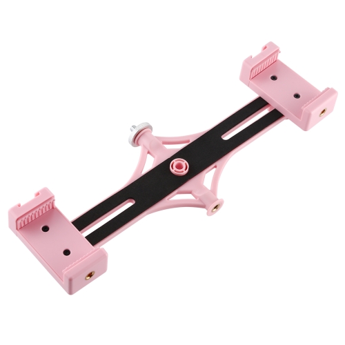 

PULUZ Live Broadcast Dual Phone Brackets Horizontal Holder for iPhone, Galaxy, Huawei, Xiaomi, Sony and Other Smart Phones(Pink)