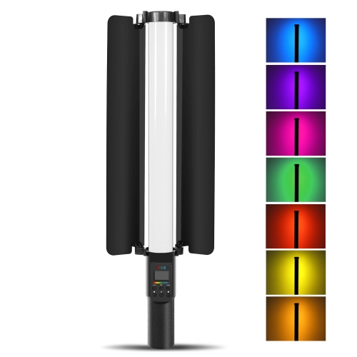 

PULUZ 190 LEDs Photo Handheld Stick Light Full Color RGB Fill Light with Barndoor