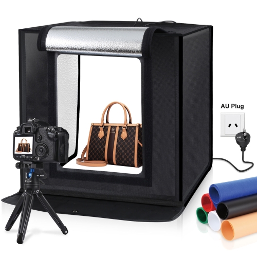 

PULUZ 40cm Folding Portable 24W 5500K White Light Dimmable Photo Lighting Studio Shooting Tent Box Kit with 6 Colors (Black, Orange, White, Red, Green, Blue) Backdrops(AU Plug)