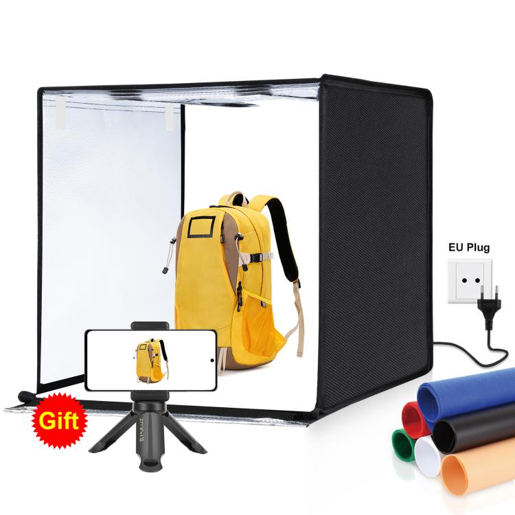 PULUZ Light Box 40cm Pieghevole Per Foto – LED Regolabile Con 12 Sfondi Colorati E Anello Luminescente, Perfetta Per Piccoli Oggetti