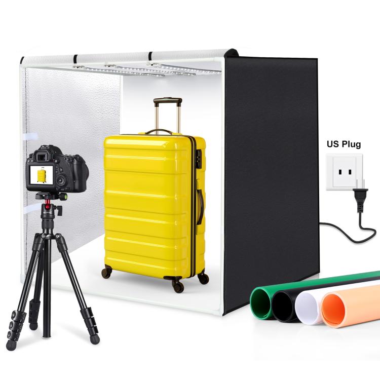 

[US Warehouse] PULUZ 80cm Folding Portable 90W 14000LM High CRI White Light Photo Lighting Studio Shooting Tent Box Kit with 4 Colors Black, White, Orange, Green Backdrops