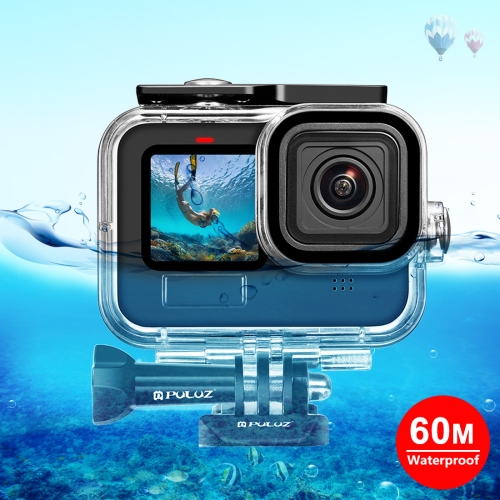 PULUZ for GoPro HERO12 Black /11 Black /10 Black /9 Black 60m Waterproof Housing Protective Case with Buckle Basic Mount & Screw colorkey sunscreen spf50 isolating cream 40ml outdoor waterproof matte brightening oil control multi effect chinese skin care