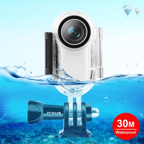 

PULUZ 30m Underwater Waterproof Housing Protective Case for Insta360 GO 2, with Base Adapter & Screw(Transparent)