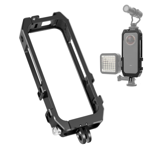 

PULUZ Protective Cage Rig Housing Frame with Cold Shoe Mounts & Magnetic Folding Tripod Adapter for Insta360 ONE X2(Black)