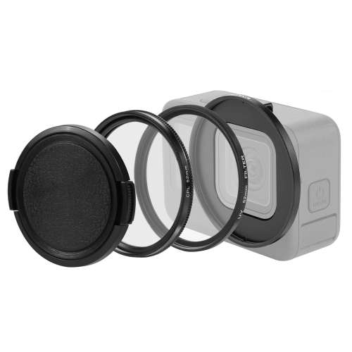 

PULUZ 52mm CPL + UV Lens Filter with Adapter Ring for GoPro Hero11 Black / Hero11 Black Mini / HERO10 Black / HERO9 Black(Black)