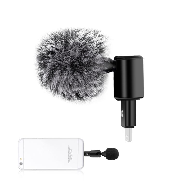 

PULUZ 8PIN Jack Mobile Phone Omnidirectional Condenser Adjustable Microphone(Black)