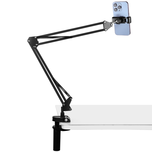 PULUZ Live Broadcast Desktop Articulating Arm Holder with Phone Clamp (Black) new xyz axis 40x40 lgd40 l fine tuning trimming station manual displacement platform linear stage sliding table steel ball type