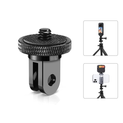 PULUZ 1/4 inch Screw Metal Tripod Mount Action Camera Adapter (Black) puluz car suction cup mount with screw