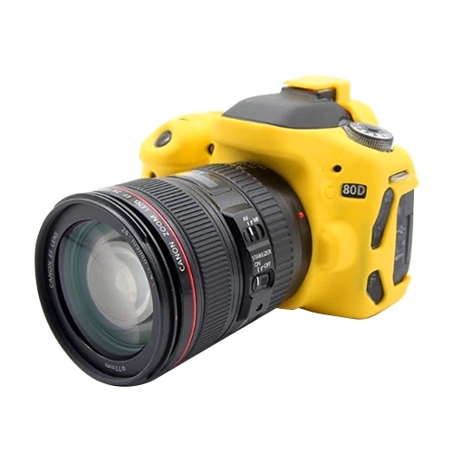 PULUZ Soft Silicone Protective Case for Canon EOS 80D(Yellow) puluz soft silicone protective case for canon eos 80d yellow