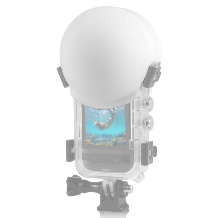 

For Insta360 X5 PULUZ Invisible Dive Case Lens Guard Silicone Protective Lens Cap Cover (White)