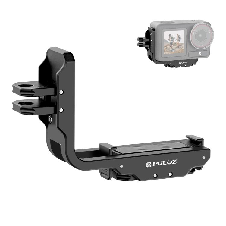 

For DJI Osmo Action 5 Pro / 4 PULUZ Vertical Horizontal Shooting Quick Release Metal Magnetic L Bracket (Black)