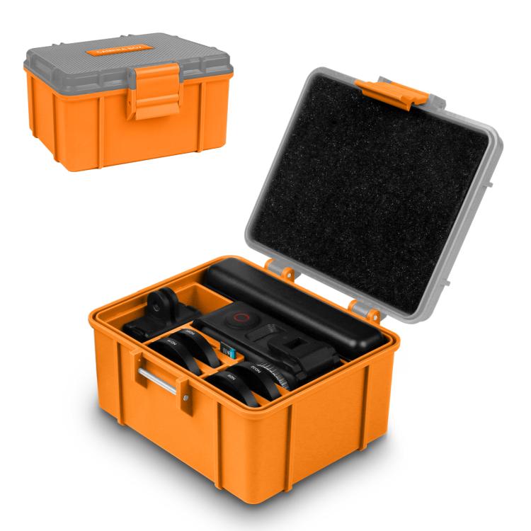 

For DJI Osmo Action 5 Pro / 4 / 3 PULUZ Waterproof Hard Carrying Suitcase Outdoor Protective Storage Box (Orange)