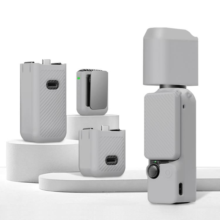 

For DJI OSMO Pocket 3 PULUZ 6 in 1 Body Lens Handle Screen Mic Silicone TPU Cover (Grey)