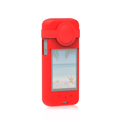 PULUZ 适用于Insta360&#160;X3  硅胶保护套 带镜头保护套  (颜色：红色)