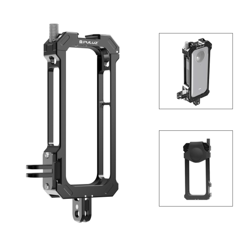 For Insta360 X3 PULUZ Metal Protective Cage Rig Housing Frame with Expand Cold Shoe Base & Tripod Adapter(Black)