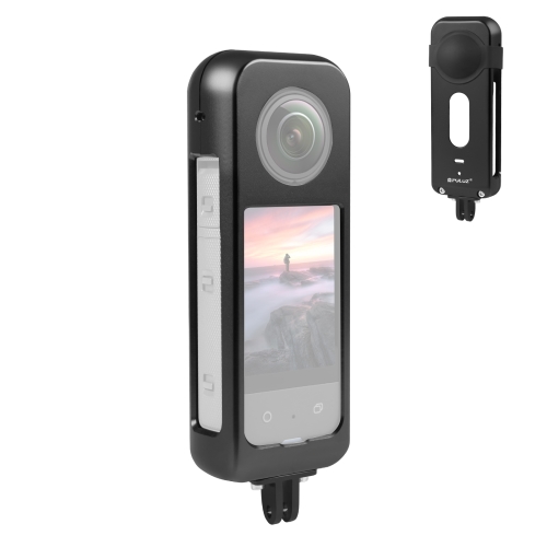 For Insta360 X3 PULUZ Metal Protective Cage Rig Housing Frame with Silicone Lens Cover (Black) 