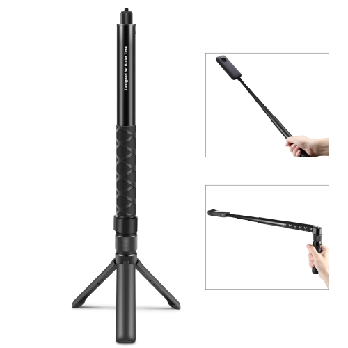 Pour Insta360 X3 PULUZ poignée rotative trépied de bureau support 110 cm Selfie Stick monopode (noir)
