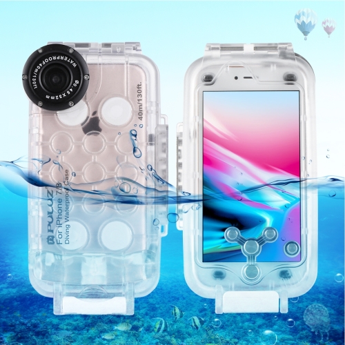 

PULUZ For iPhone SE 2020 & 8 & 7 40m/130ft Waterproof Diving Housing Photo Video Taking Underwater Cover Case(Transparent)