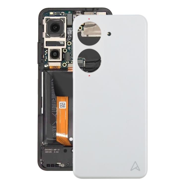 

For Asus Zenfone 10 AI2302 Leather Material Battery Back Cover(White)