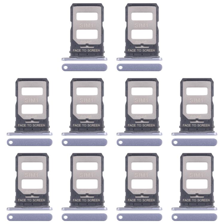 

For Xiaomi 14T 5G 10pcs Original SIM Card Tray + SIM Card Tray (Blue)