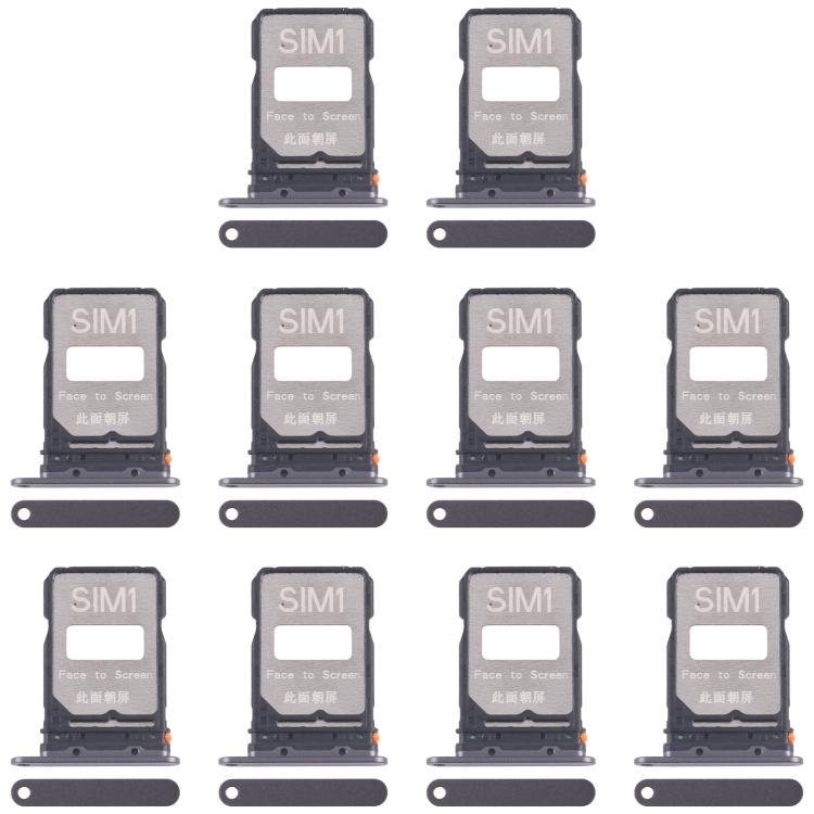 

For Xiaomi Poco F7 Pro 10pcs Original SIM Card Tray + SIM Card Tray (Black)