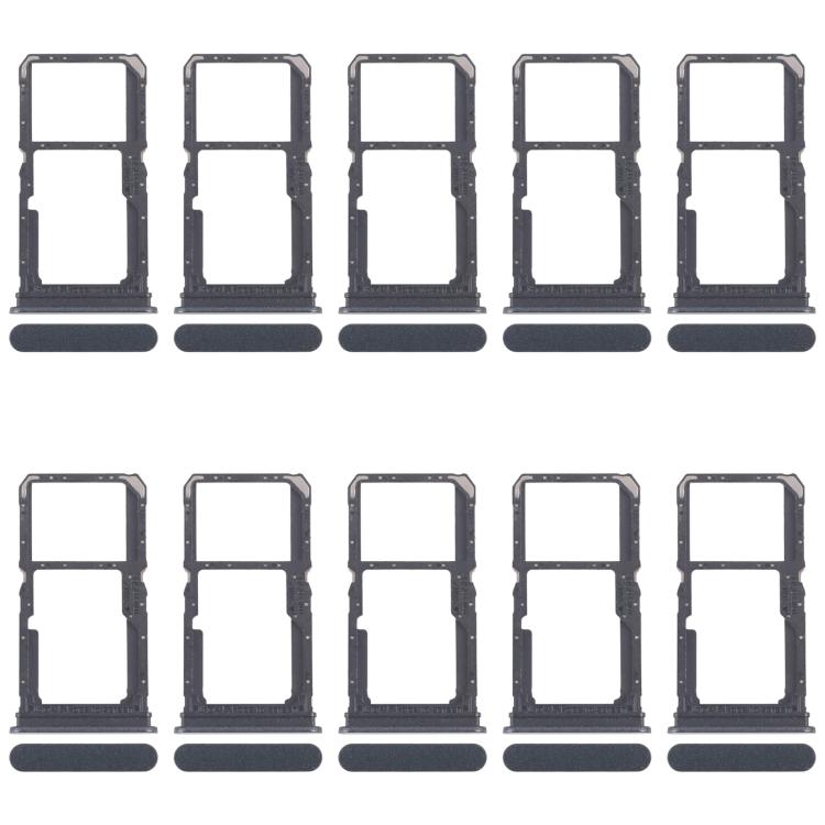 

For OPPO Reno11 F CPH2603 10pcs Original SIM Card Tray + SIM Card Tray / Micro SD Card Tray (Black)