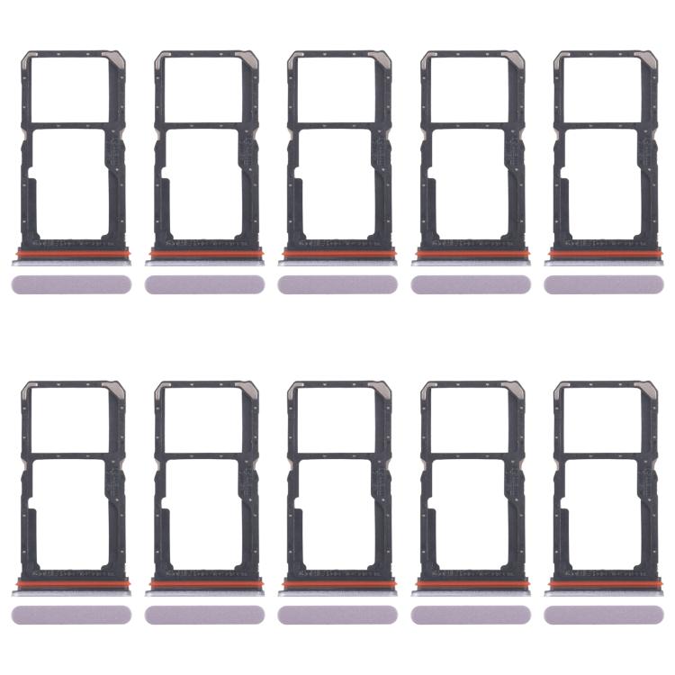 

For OPPO A5 Pro 4G CPH2711 10pcs Original SIM Card Tray + SIM Card Tray / Micro SD Card Tray (Pink)