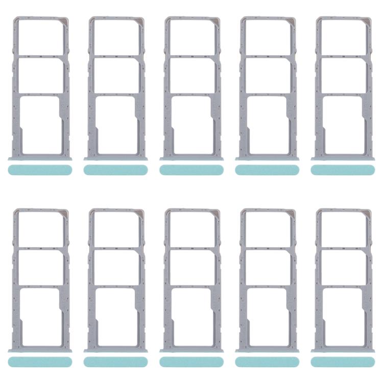 

For Realme Note 50 RMX3834 10pcs Original SIM Card Tray + SIM Card Tray + Micro SD Card Tray (Green)