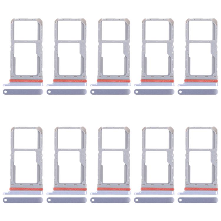 

For Realme 13 5G RMX3951 10pcs Original SIM Card Tray + SIM Card Tray / Micro SD Card Tray (Blue)