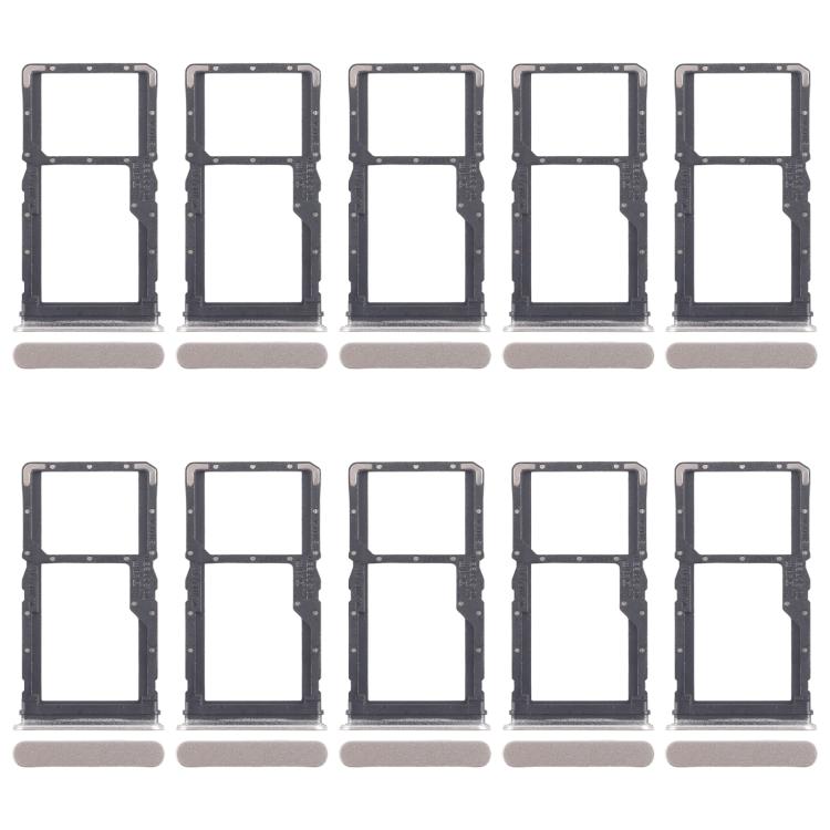 

For Realme 10 Pro 5G RMX3663 RMX3660 RMX3661 10pcs Original SIM Card Tray + SIM Card Tray / Micro SD Card Tray (Gold)