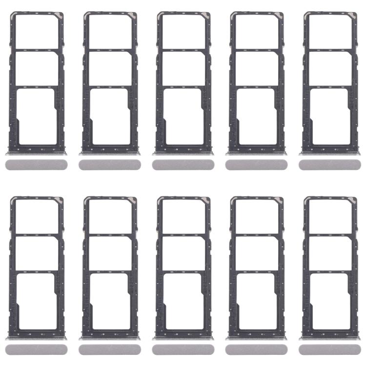 

For Realme Narzo C71 4G RMX5303 10pcs Original SIM Card Tray + SIM Card Tray + Micro SD Card Tray (Silver)