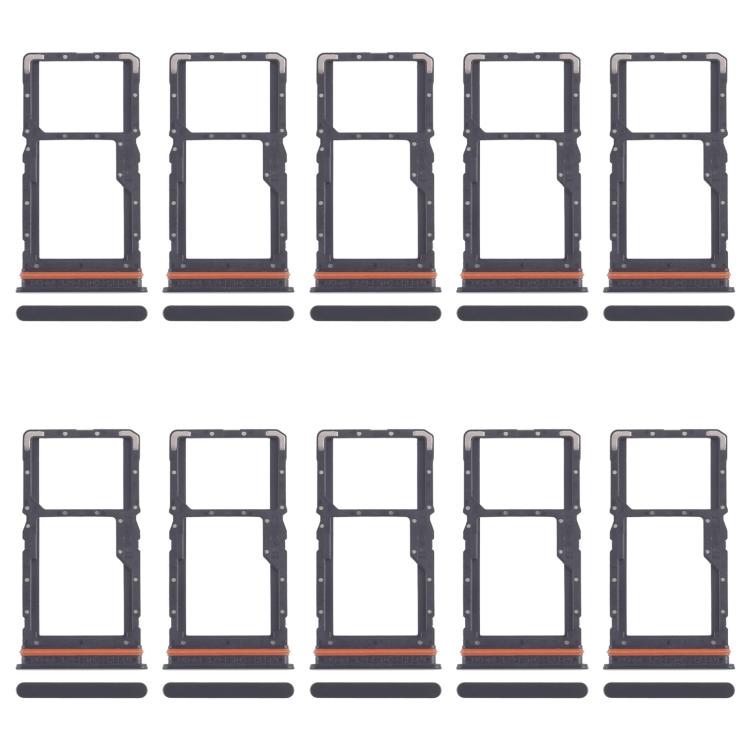 

For Xiaomi Redmi 13 5G 10pcs SIM Card Tray + SIM Card Tray / Micro SD Card Tray (Black)