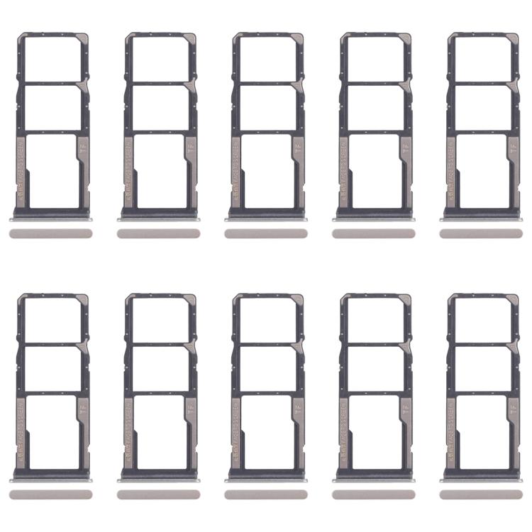 

For Xiaomi Poco C75 10pcs SIM Card Tray + SIM Card Tray + Micro SD Card Tray (Gold)
