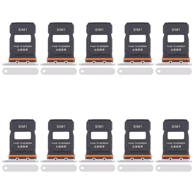 

For Xiaomi 15 Ultra 10pcs SIM Card Tray + SIM Card Tray (White)