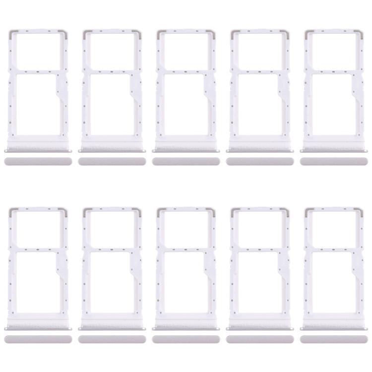 

For Xiaomi Poco M6 4G 10pcs SIM Card Tray + SIM Card Tray / Micro SD Card Tray (Silver)