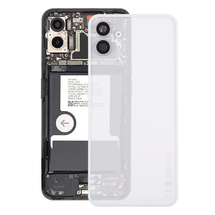

For Nothing Phone 1 Original Transparent Battery Back Cover with Camera Lens Frame(White)