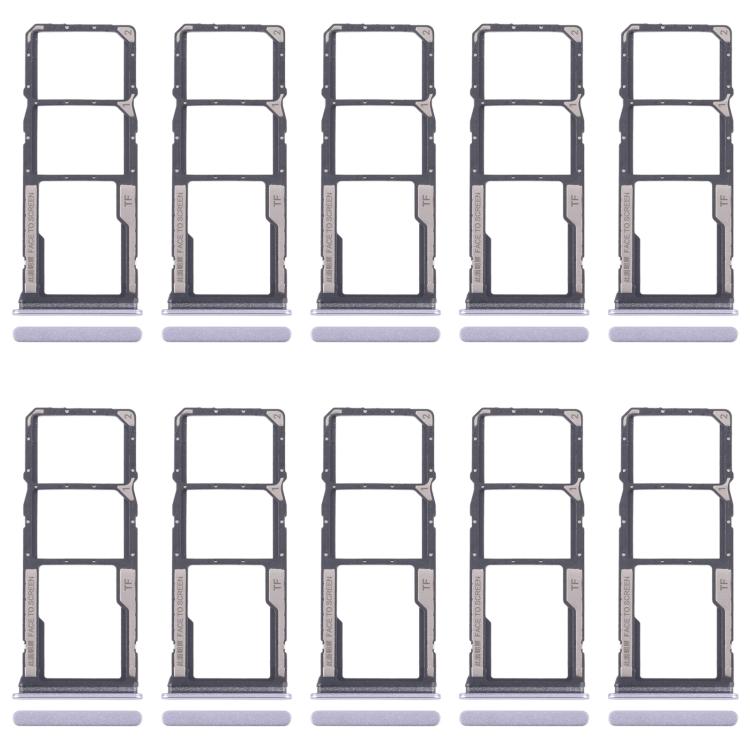 

For Xiaomi Redmi 14C 5G 10pcs SIM Card Tray + SIM Card Tray + Micro SD Card Tray (Purple)