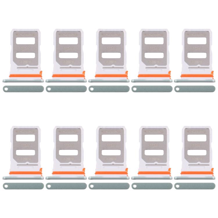 

For Xiaomi Poco X7 Pro 10pcs SIM Card Tray + SIM Card Tray (Green)