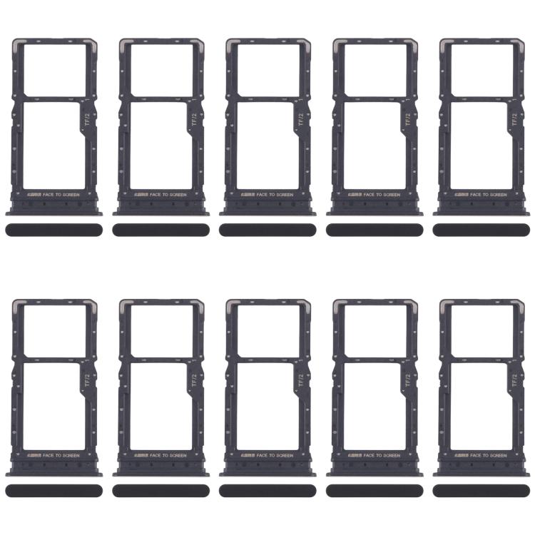 

For Xiaomi Redmi 15 5G 10pcs SIM Card Tray + SIM Card Tray / Micro SD Card Tray (Black)