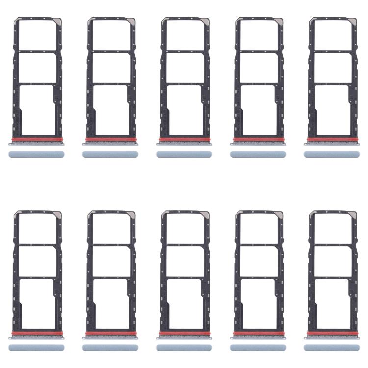 

For Xiaomi Redmi A5 4G 10pcs SIM Card Tray + SIM Card Tray + Micro SD Card Tray (Blue)