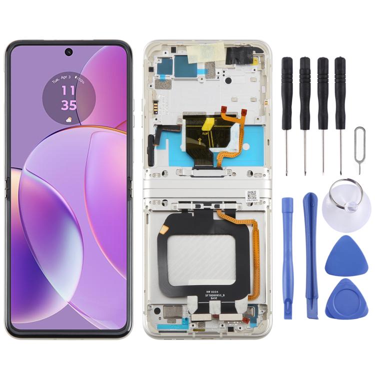 For Motorola Razr 40 XT2323-2 Original LCD Screen Digitizer Full Assembly with Frame (Silver)