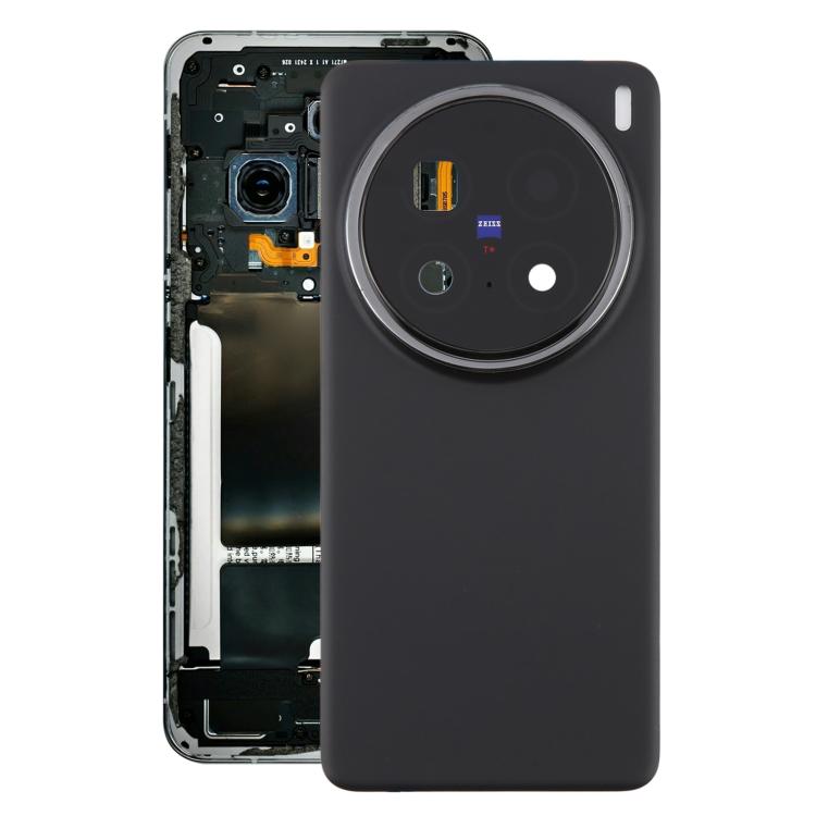 For vivo X200 Pro 5G Battery Back Cover with Camera Lens Frame(Black)