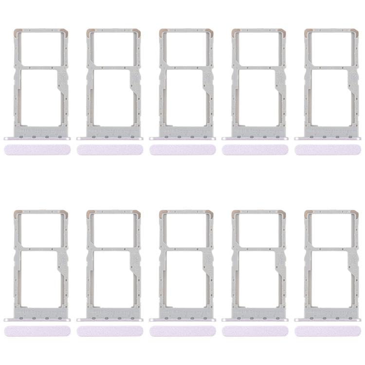 

For OPPO A78 5G CPH2483 CPH2495 10pcs SIM Card Tray + SIM Card Tray / Micro SD Card Tray (Purple)