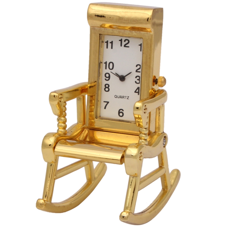 Novelty Armchair Themed Miniature Desktop Mini Clock (Golden)