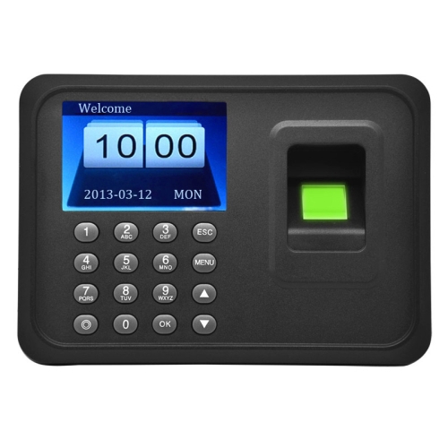 Fingerprint Machine 2.4 inches TFT LCD Intelligent Biometric Fingerprint Password Attendance Machine Compatible with ID/IC Card Access Control System. 