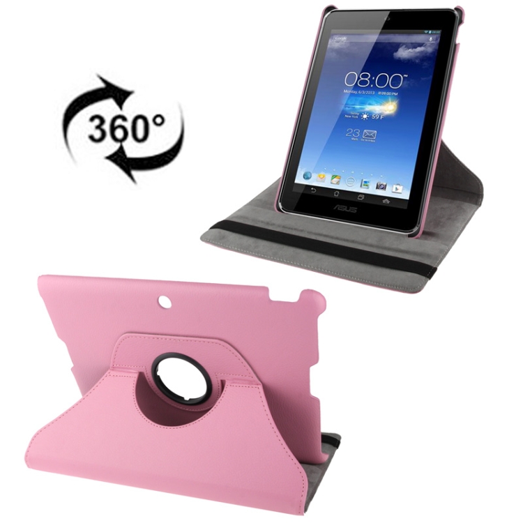 360 Degrees Rotation Litchi Texture Leather Case with 2-angle