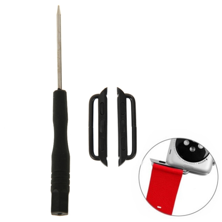 

2 PCS for Apple Watch 42mm Metal Strap Connector Metal Buckle with Screwdrivers Tool(Black)